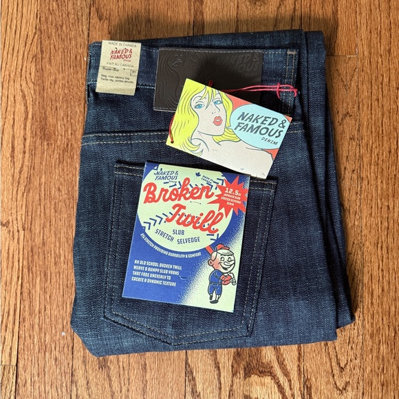 Naked & Famous Denim Other - Naked & Famous Broken Twill Selvedge 12.5oz Raw Denim Super Guy